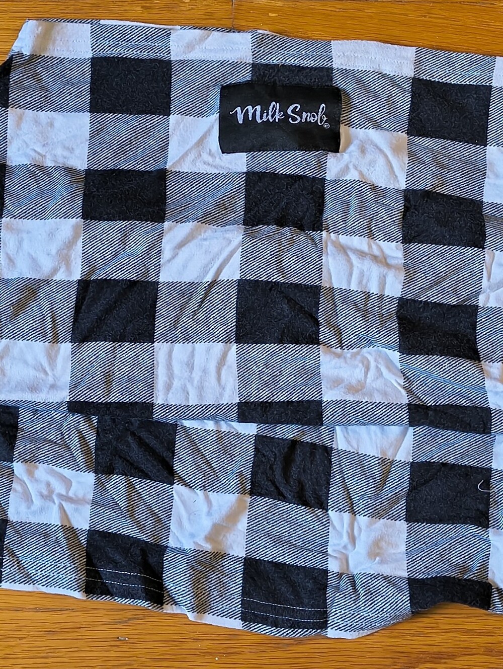 Milk Snail Black & White Buffalo Check Kids Bandana Bib